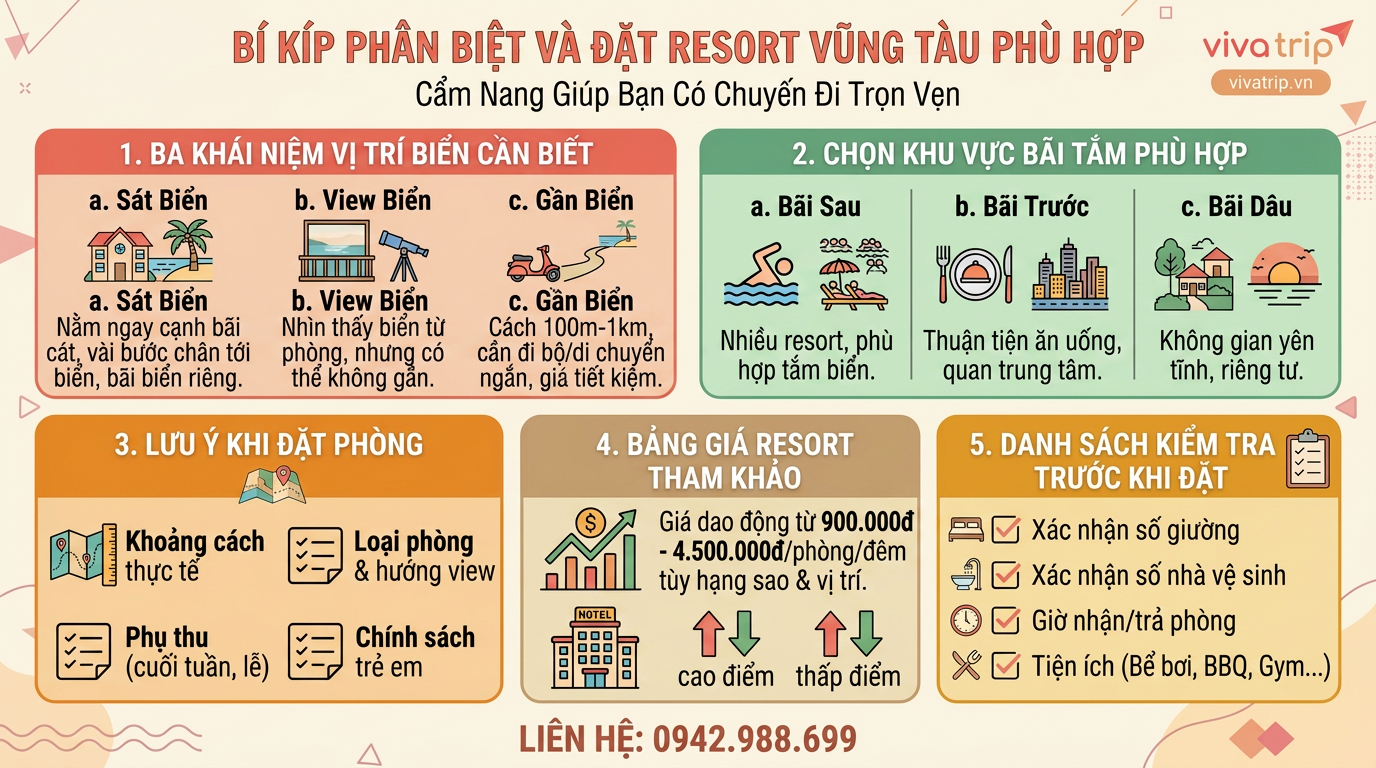Resort Vũng Tàu sát biển — chọn đúng khu để khỏi đi bộ 15 phút mới ra biển