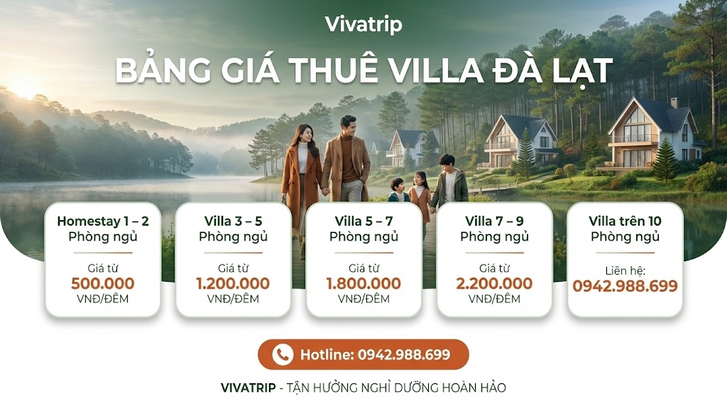 Bảng Giá Thuê Viila Đà Lạt