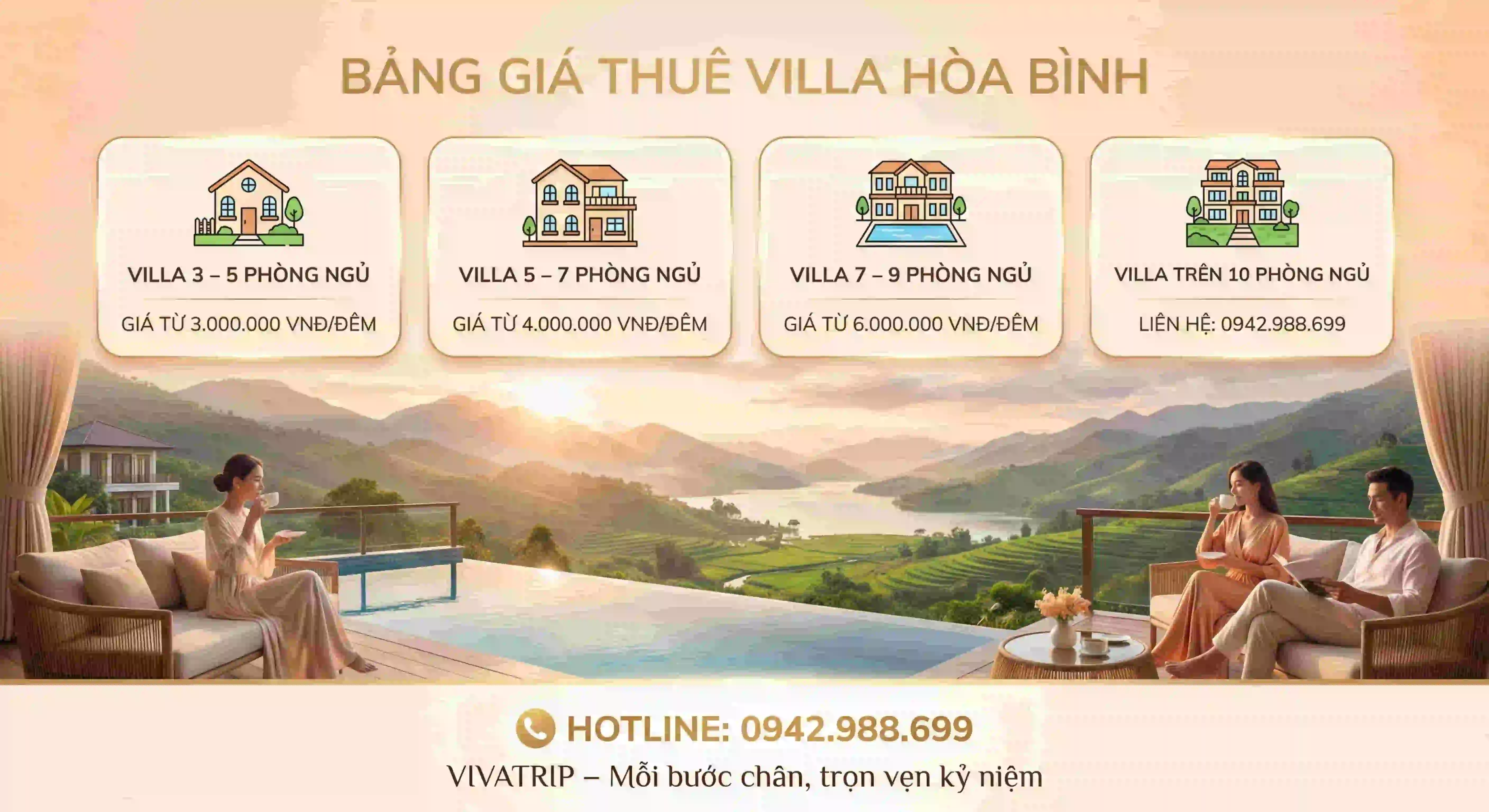 Bảng Giá Thuê Viila Hoà Bình