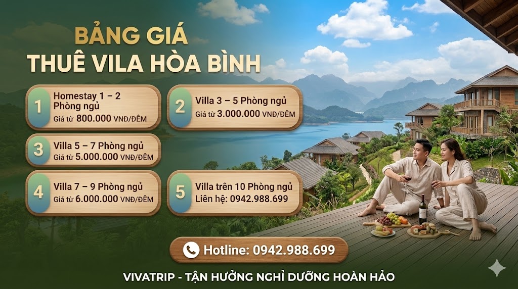 Bảng Giá Thuê Viila Hoà Bình